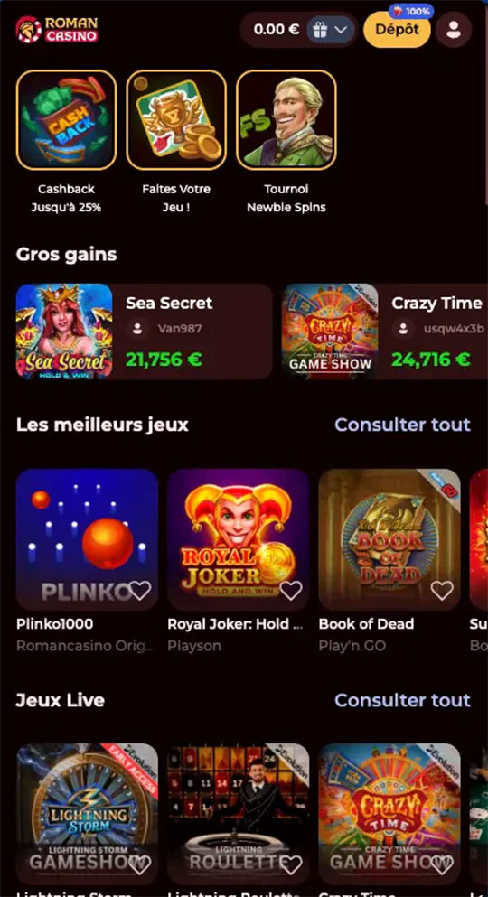 roman casino version mobile